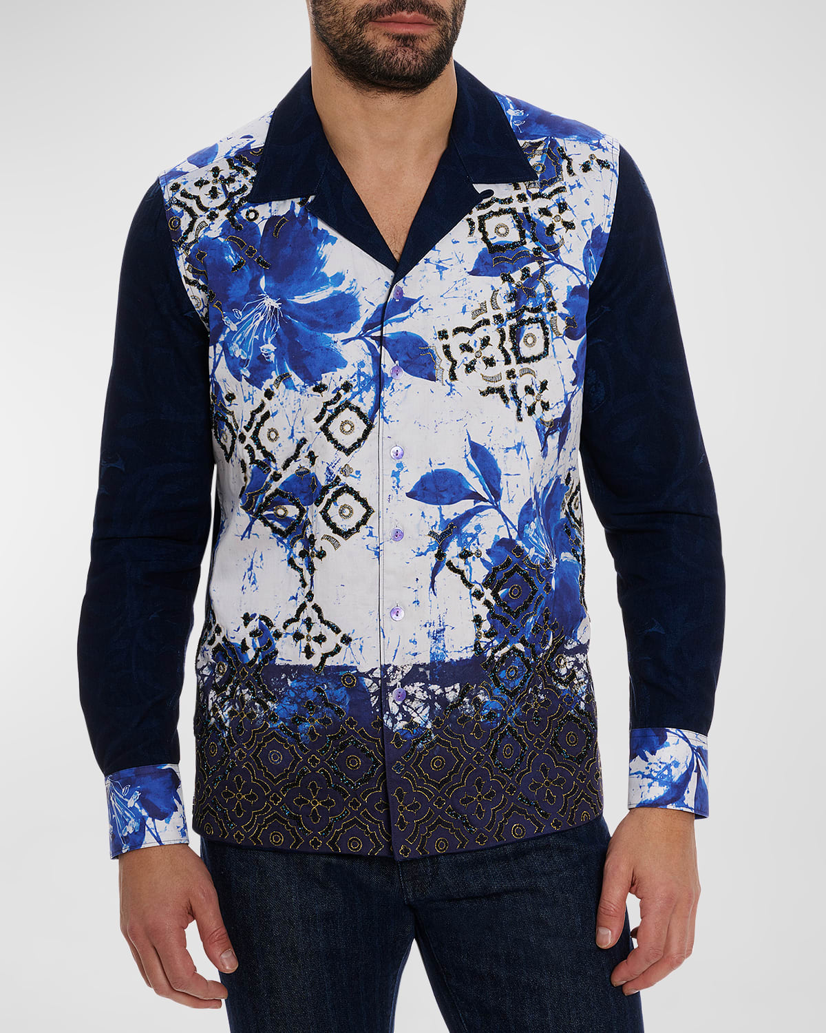 Shop Robert Graham Men's Limited Edition Woven Sport Shirt In Blue