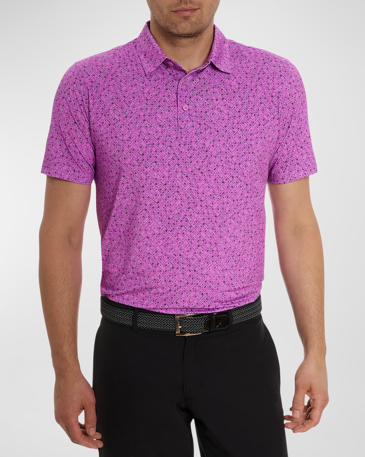 Shop Robert Graham Men's Sandzabar Stretch Knit Polo Shirt In Pink
