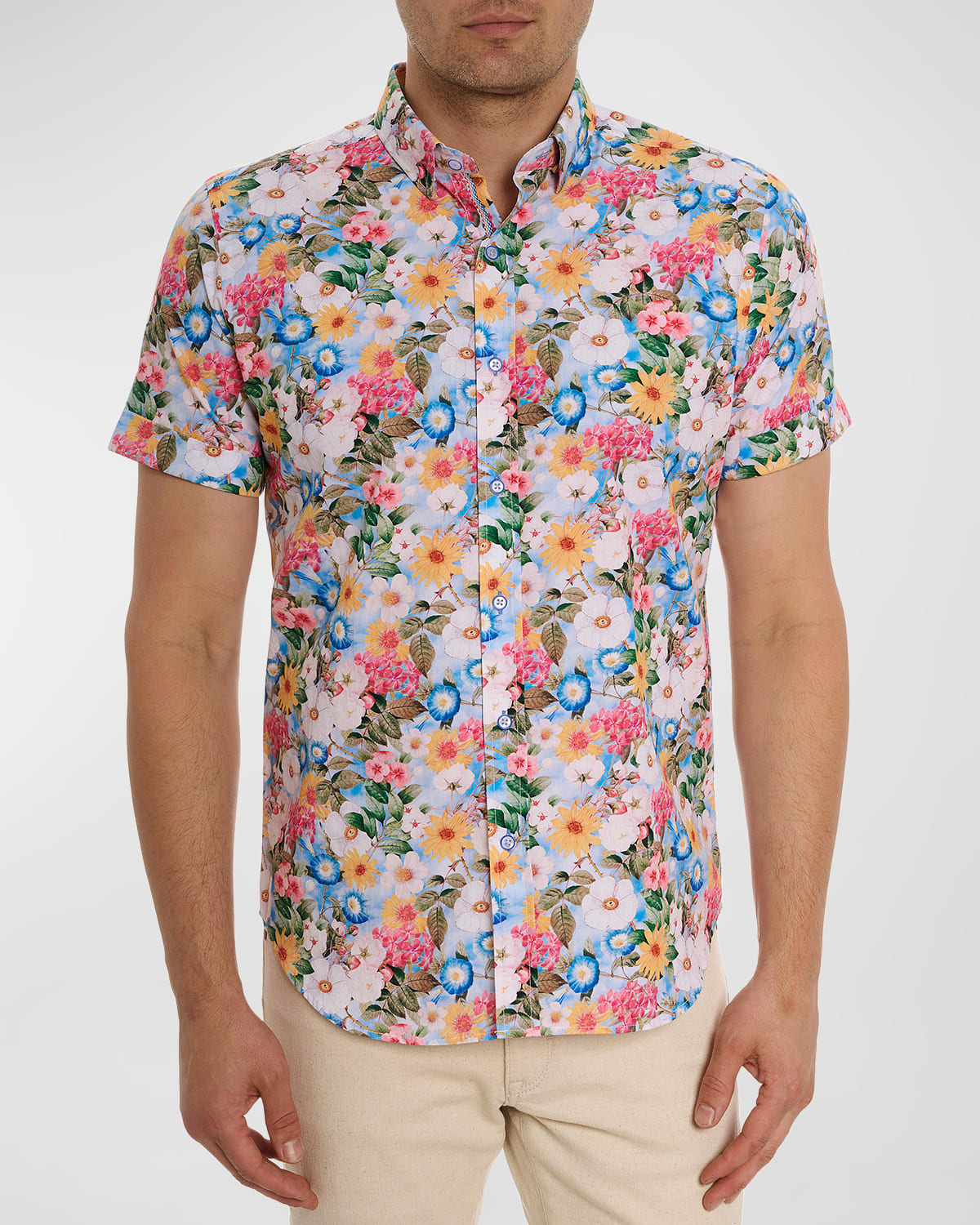 Robert Graham Taton Floral Short Sleeve Button-up Shirt In Multi