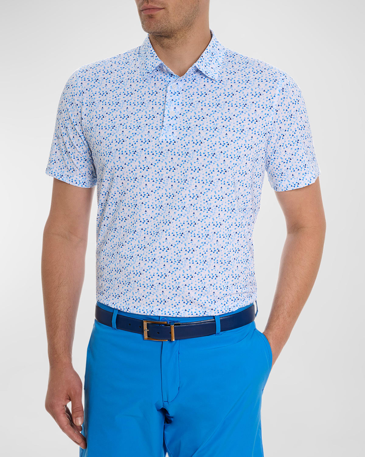 Shop Robert Graham Men's Calder Performance Knit Polo Shirt In Blue