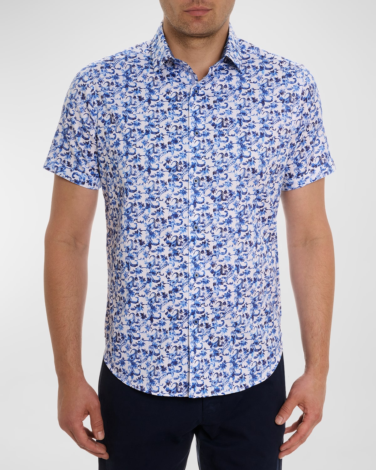 Shop Robert Graham Men's Kaanapali Paisley Sport Shirt In Blue