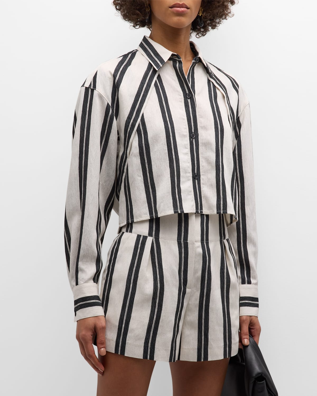 Shop Iro Fabana Striped Button-front Shirt In Ecrublack