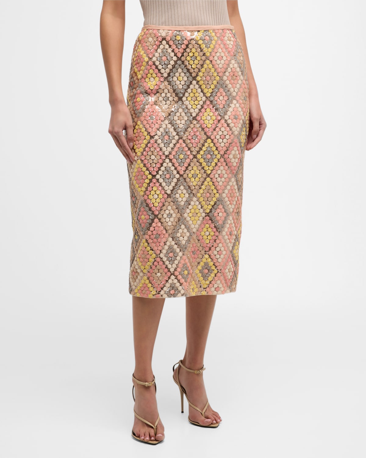 Shop Le Superbe Sundrop Sequined Midi Skirt In Sundrop Sequins
