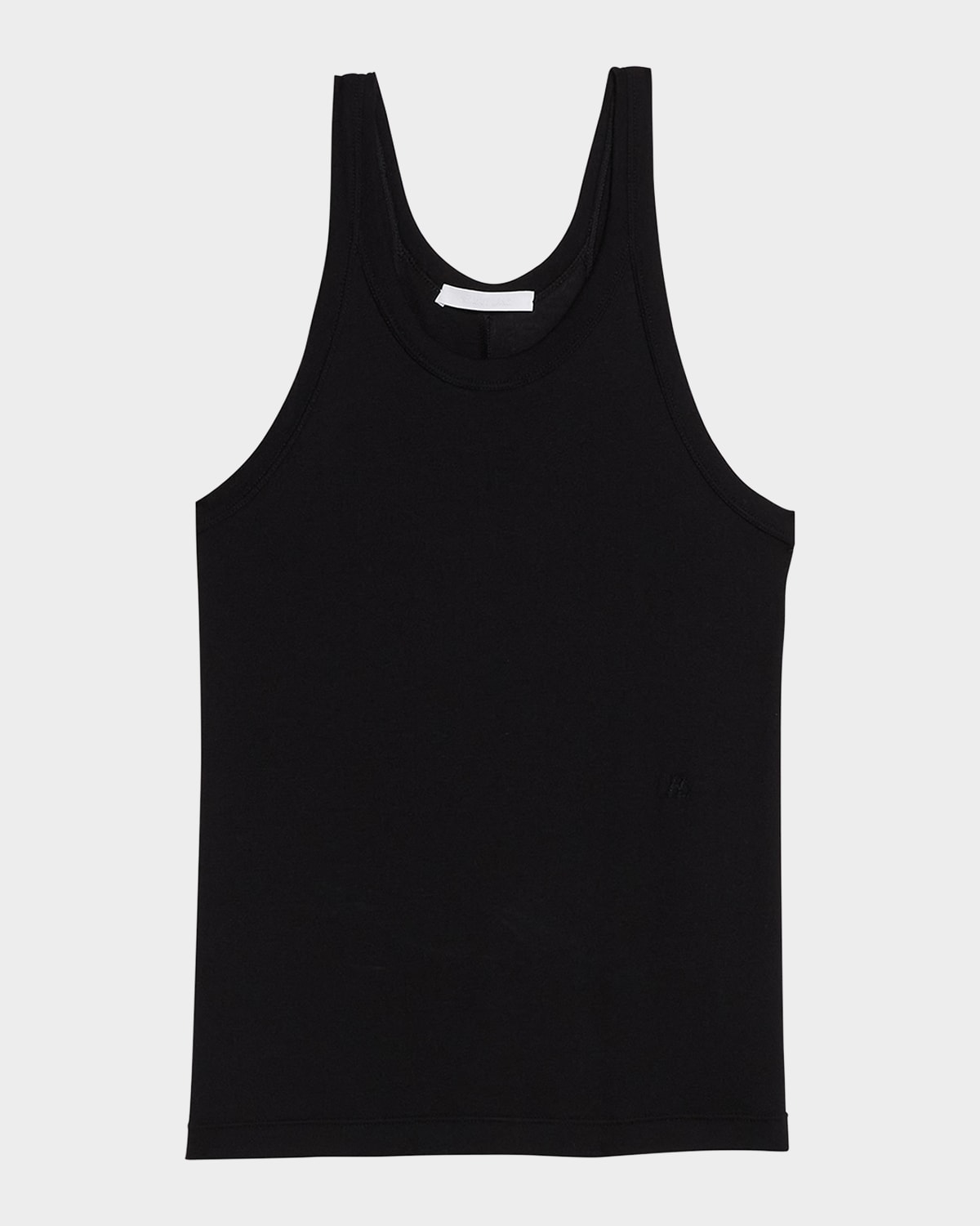 Shop Helmut Lang Ribbed Racerback Tank Top In Black