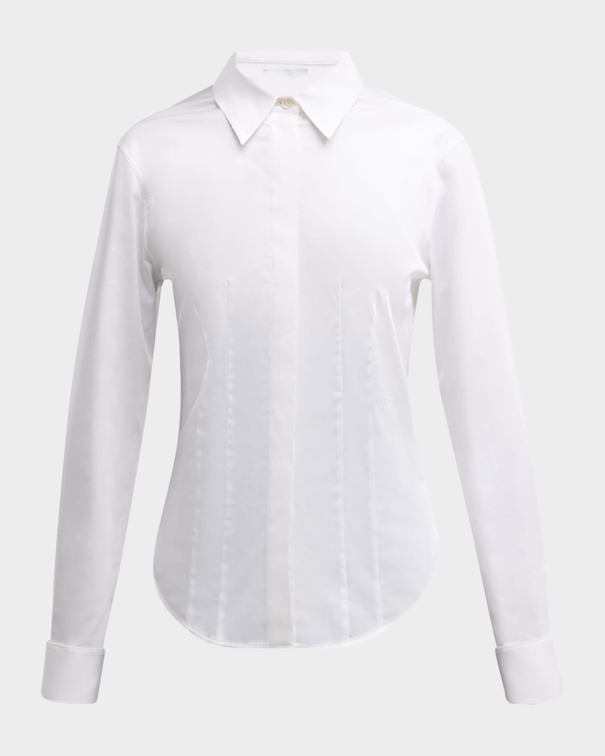 Shop Helmut Lang Fitted Button-front Shirt In Optic White