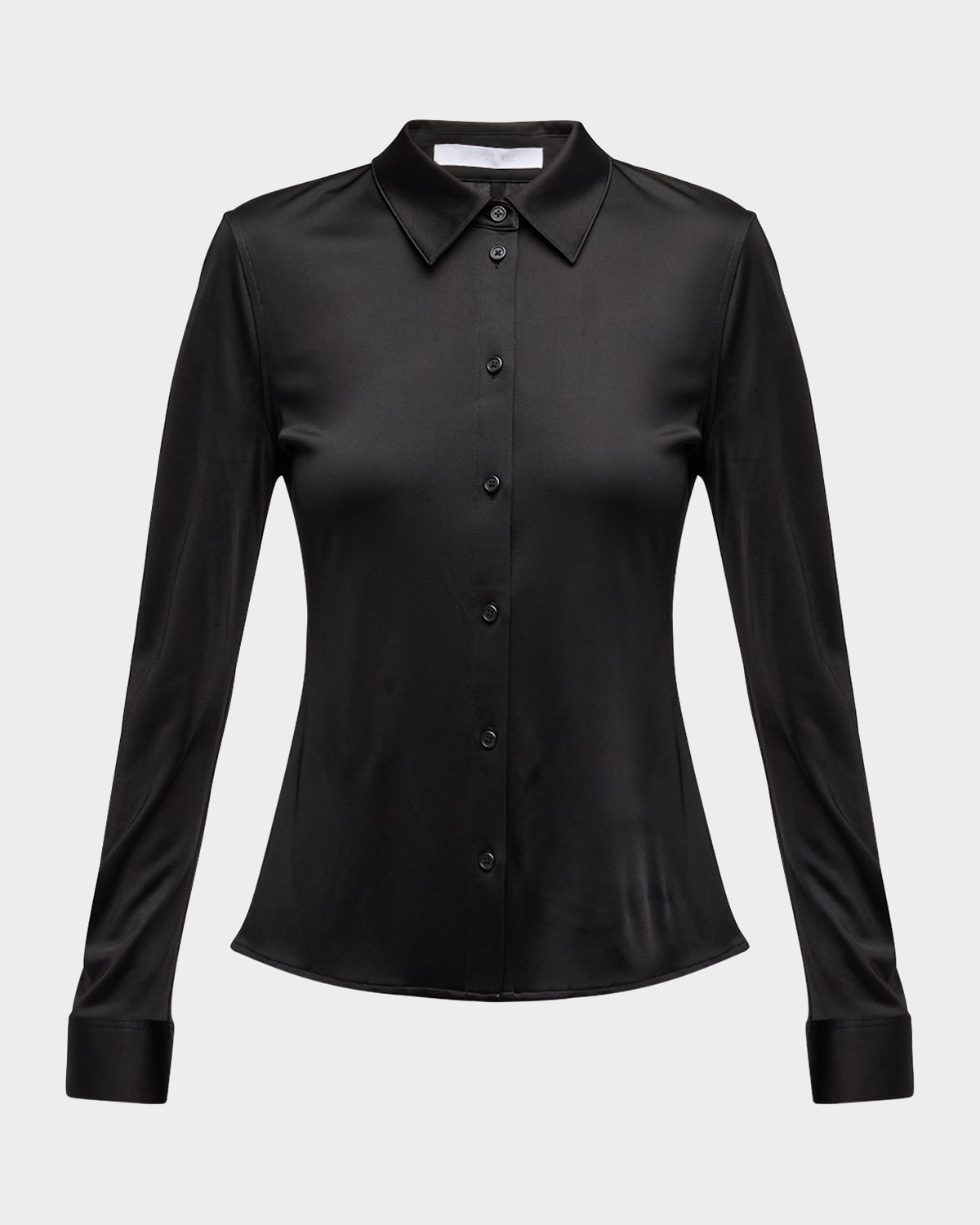 Shop Helmut Lang Fluid Button-front Shirt In Black