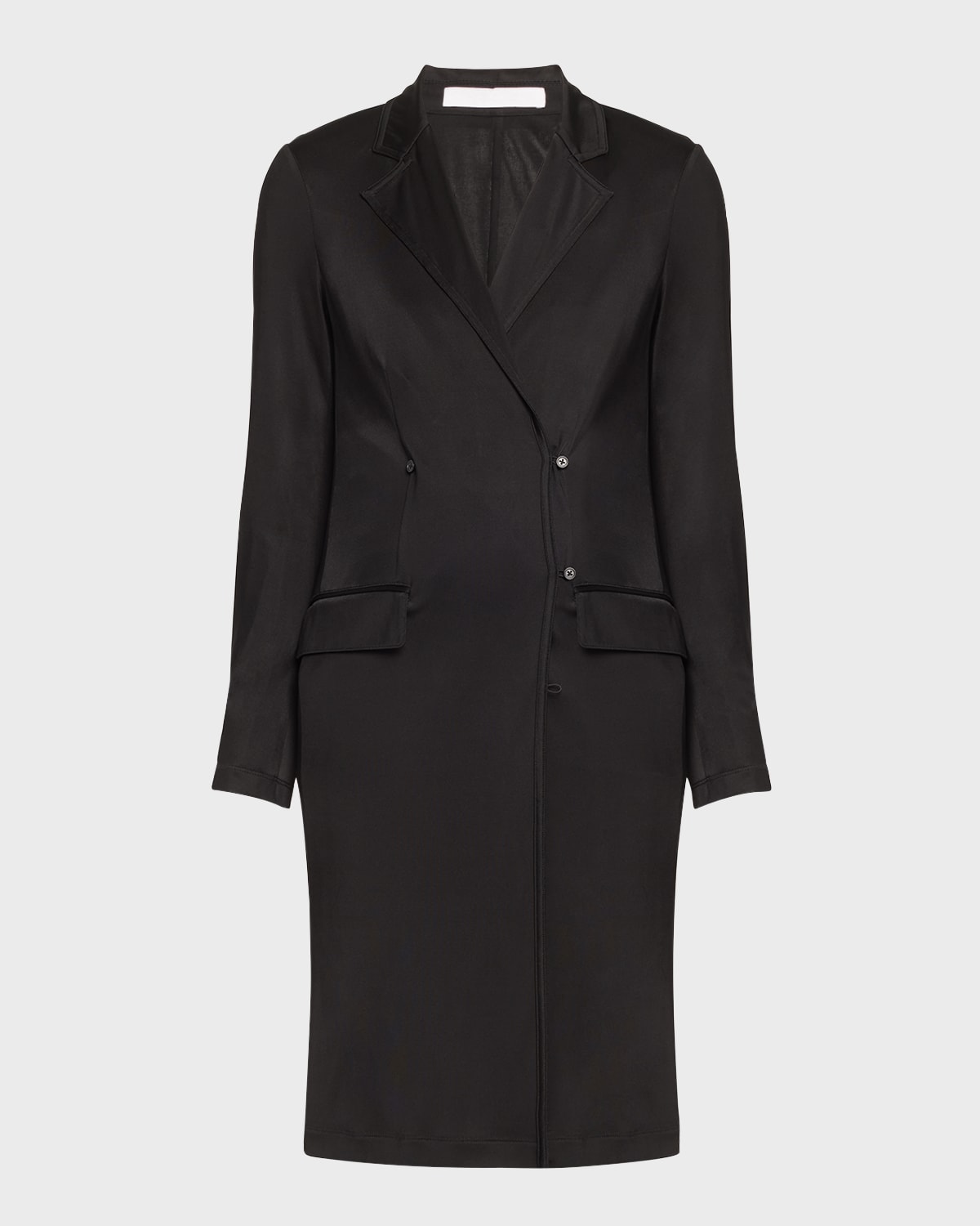 Shop Helmut Lang Long Fluid Jacket In Blk