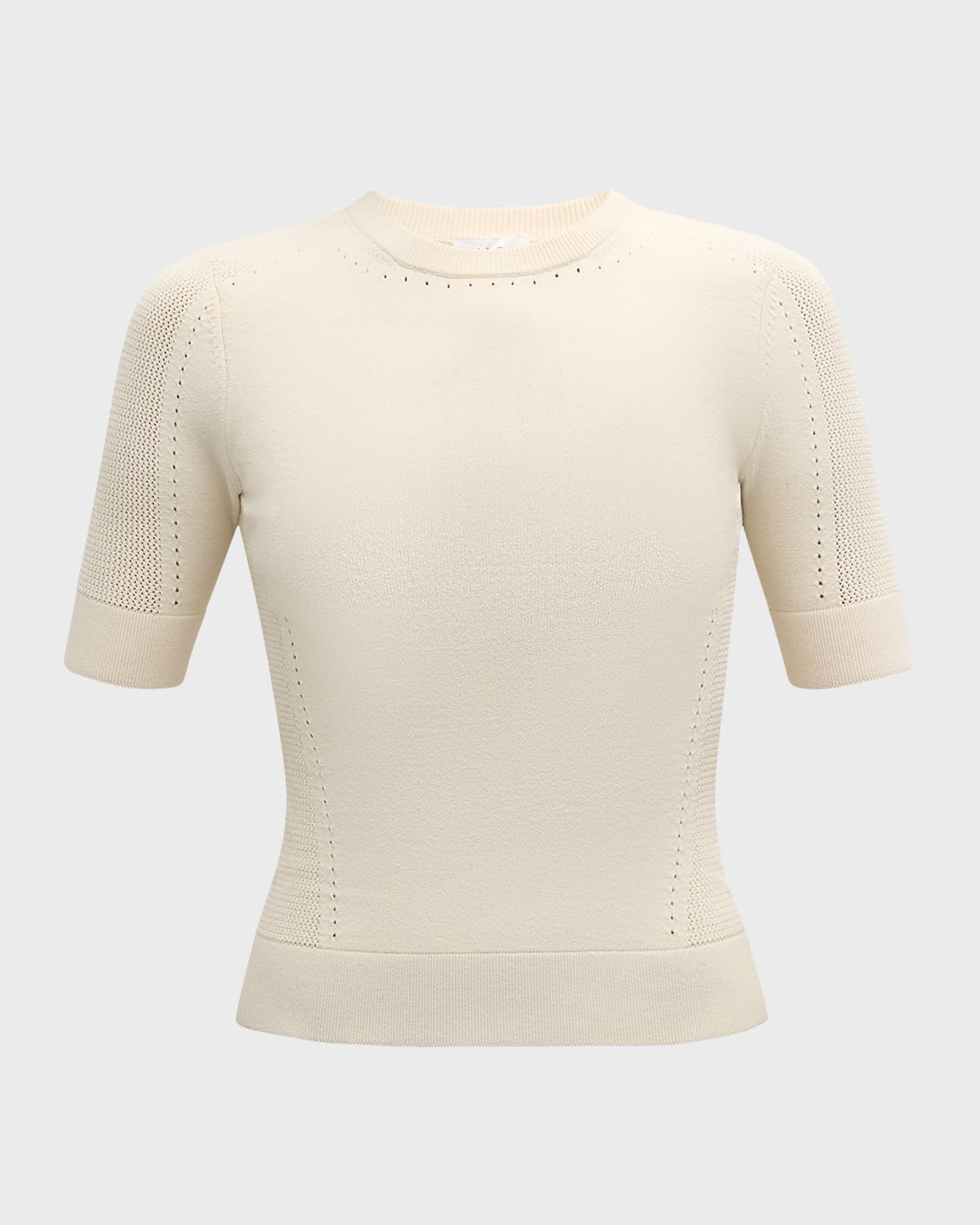 A.l.c Nash Pointelle Top In Buttercream In Buttercrea