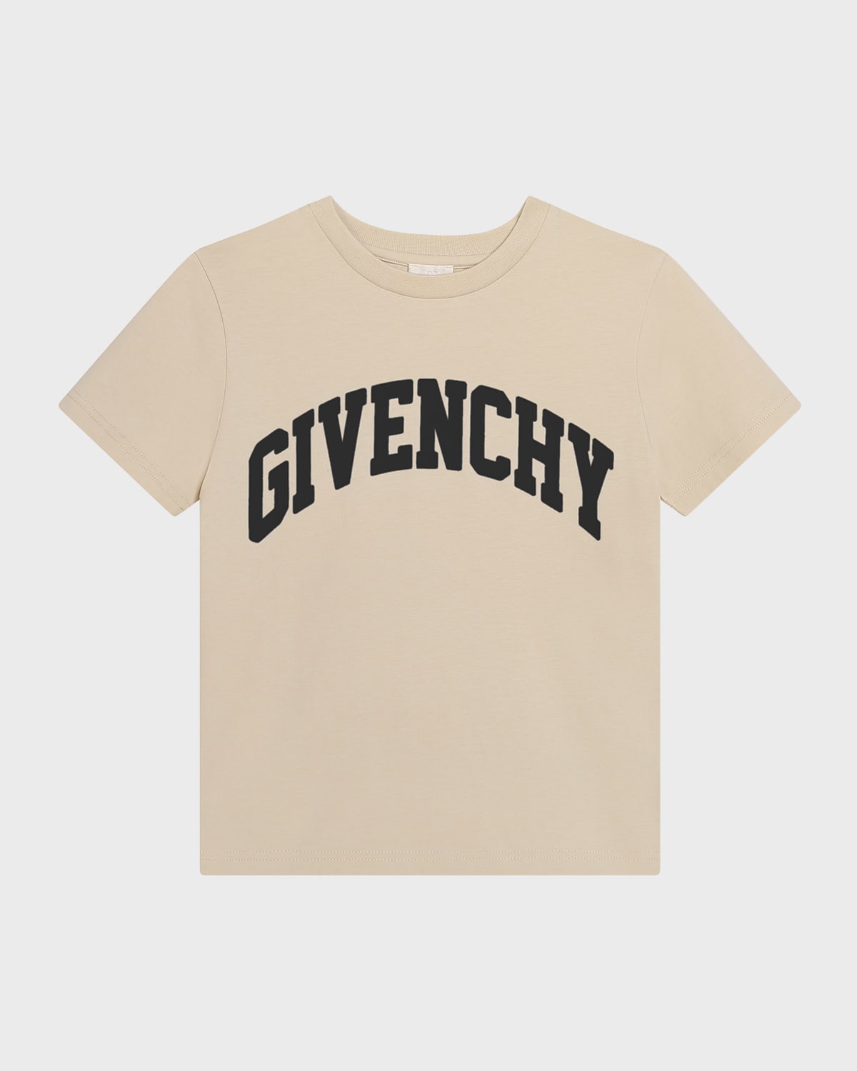 Shop Givenchy Boy's Logo-print Short-sleeve T-shirt In Cream