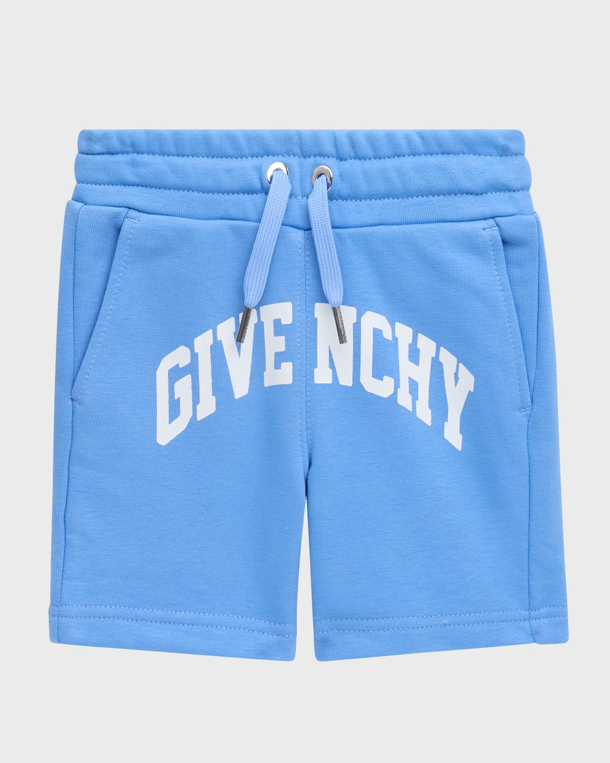 Shop Givenchy Boy's Logo-print Fleece Shorts In Blue