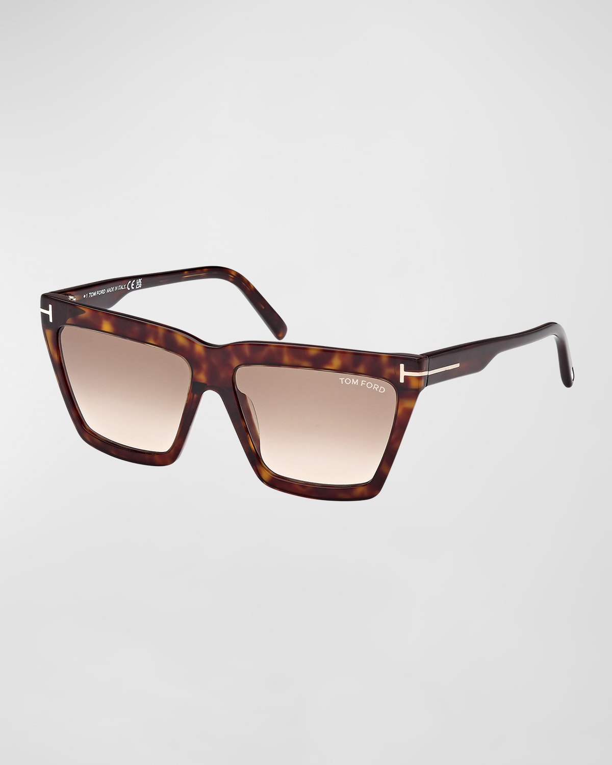 Shop Tom Ford Eden Acetate Rectangle Sunglasses In Dhav/brng