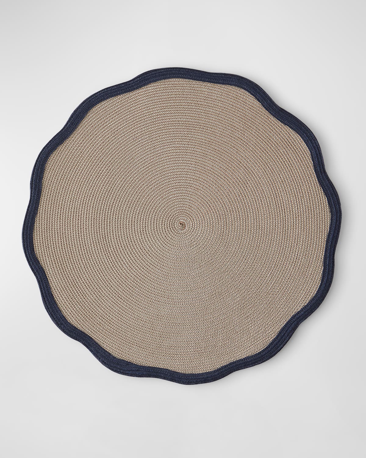 Deborah Rhodes Spring Scallop Border Placemats, Set Of 4 In Navy