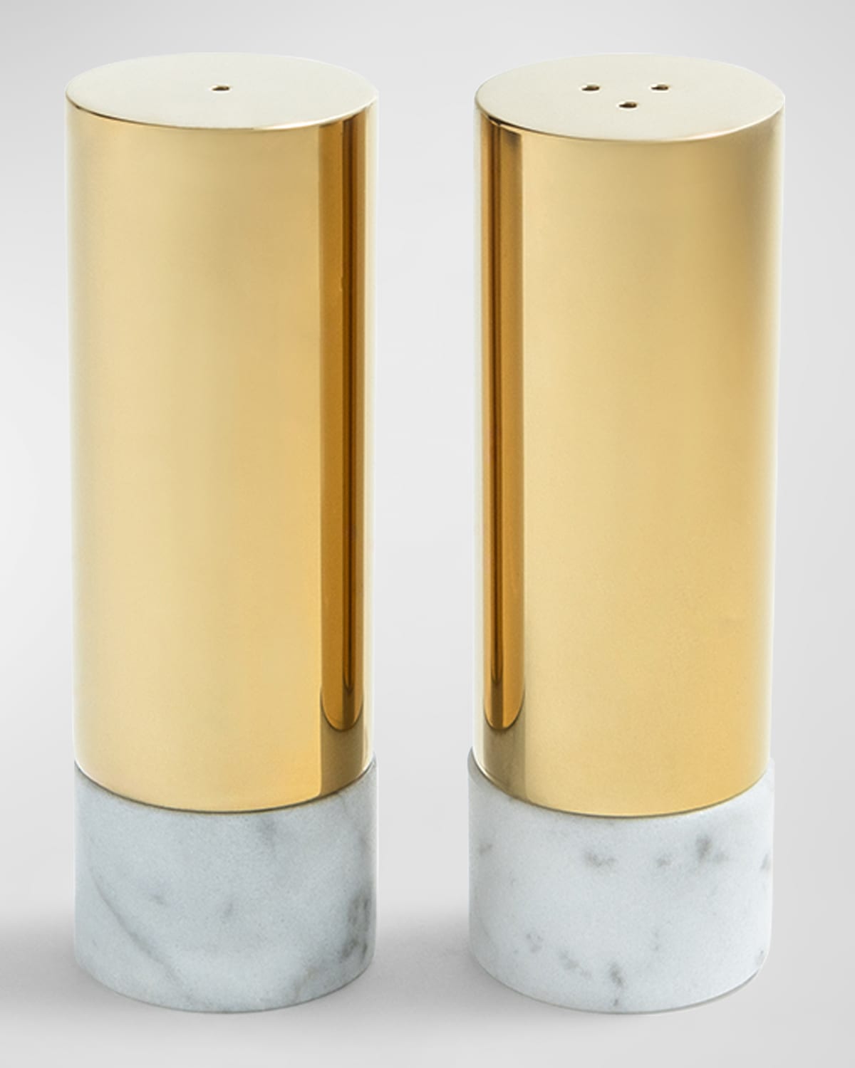 Anna New York Dual Marble Salt & Pepper Shakers In Marble&amp;gold