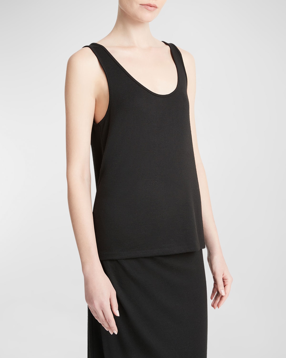 Shop Vince Relaxed Scoop-neck Tank Top In Black