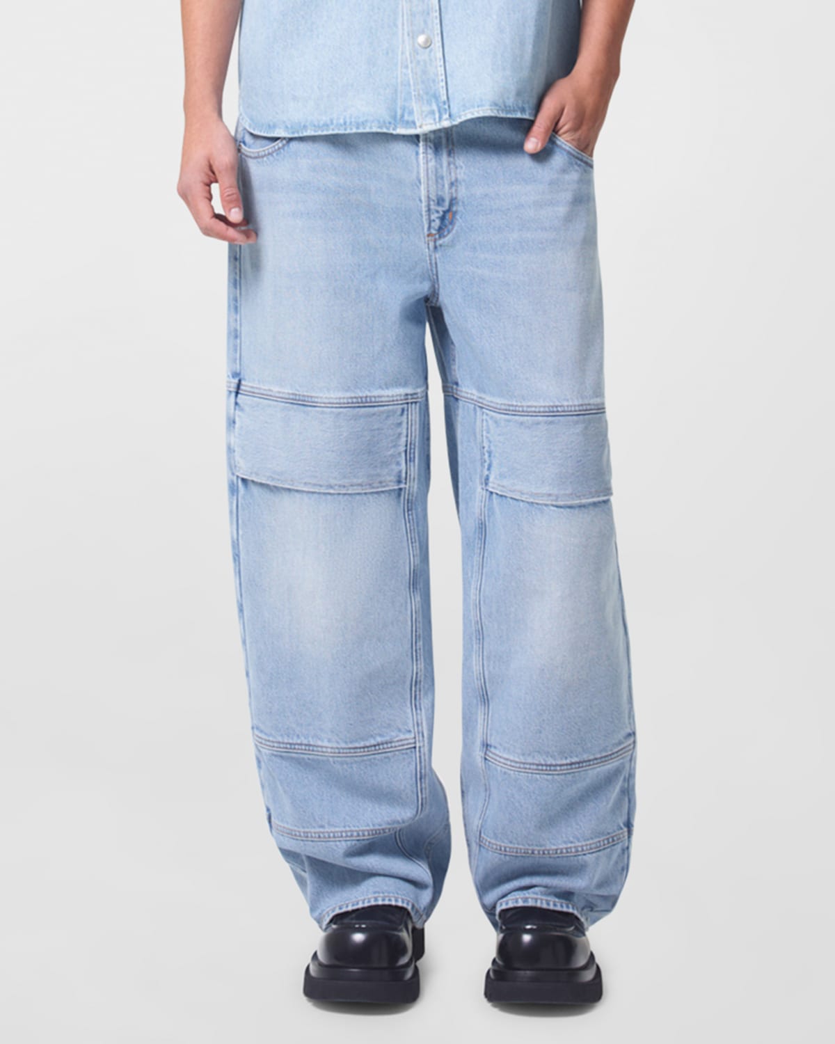 Shop Agolde Men's Emery Utility Jeans In Conflict (vint