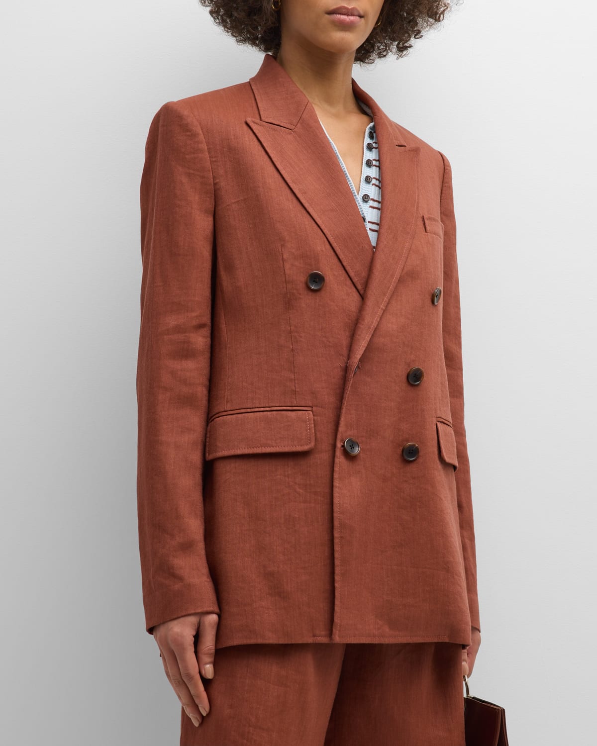 Shop A.l.c Declan Linen-blend Jacket In Sequoia