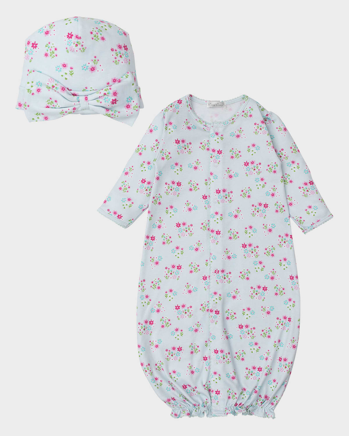 Girl's Bunny Blossoms Convertible Gown and Hat Set, Size Newborn-S