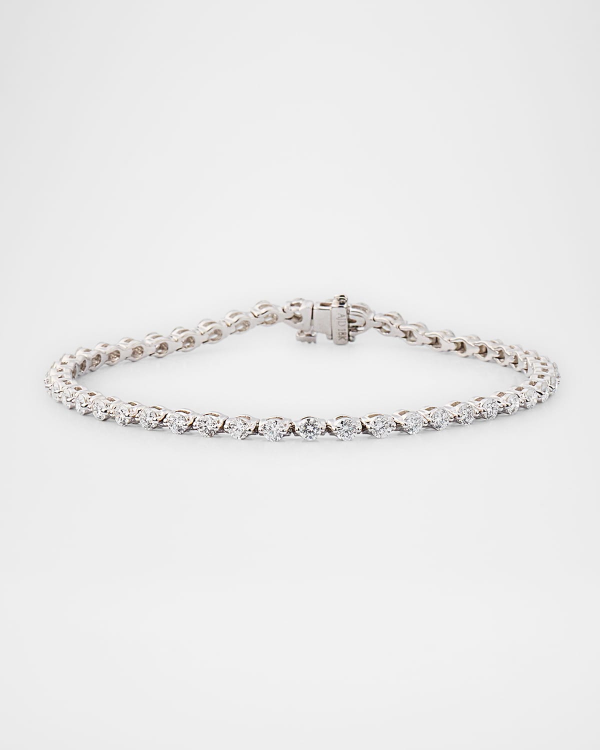 Neiman Marcus Diamonds 18K White Gold Single Prong Diamond Bracelet, 7"/3.22tcw