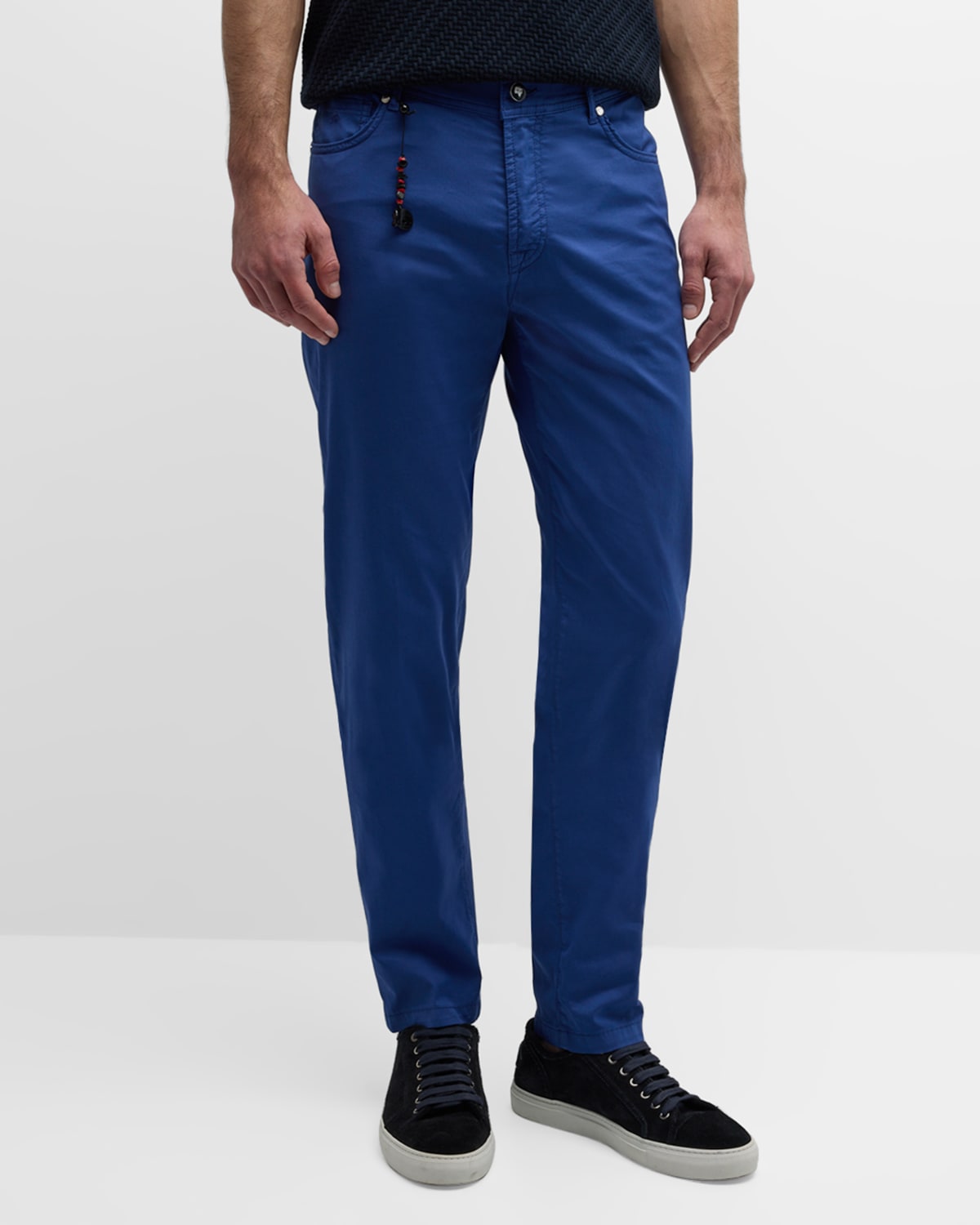 Shop Marco Pescarolo Men's Micropique 5-pocket Pants In Bright Blue