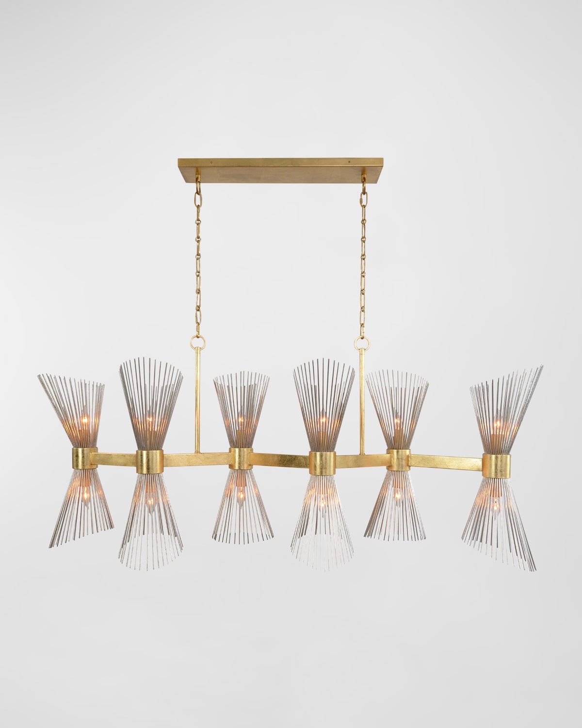 John-richard Collection Bonheur 58" 12-light Horizontal Chandelier In Silver