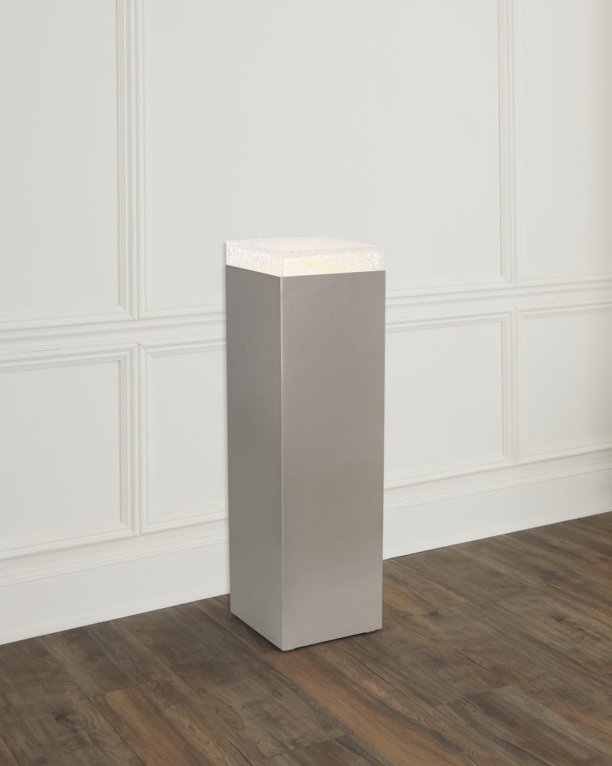 Shop John-richard Collection Edda Pedestal Iii In Nickel