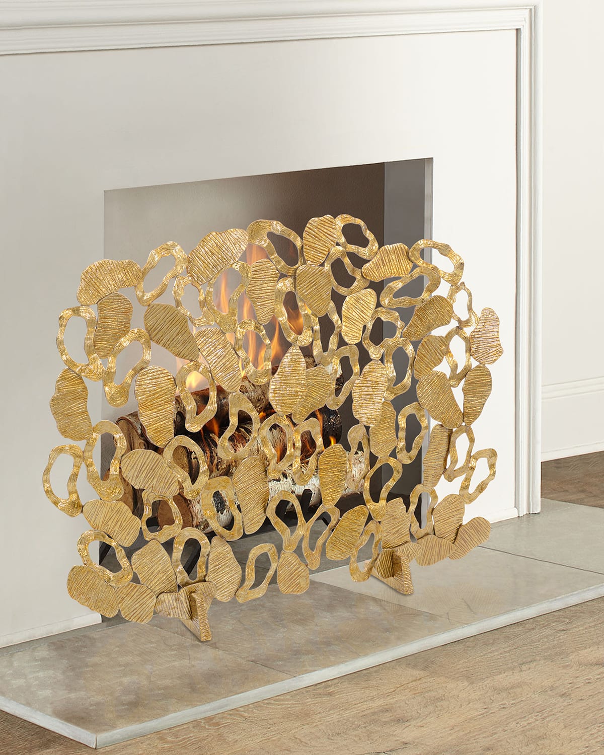 John-richard Collection Mirage Fire Screen In Gold