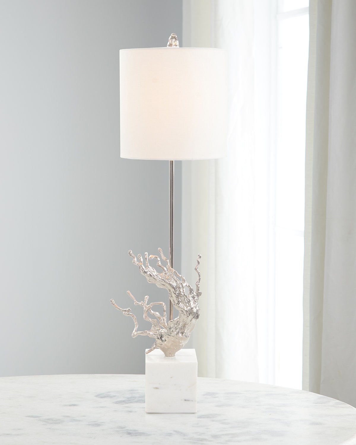 John-richard Collection Emanation Table Lamp In Silver
