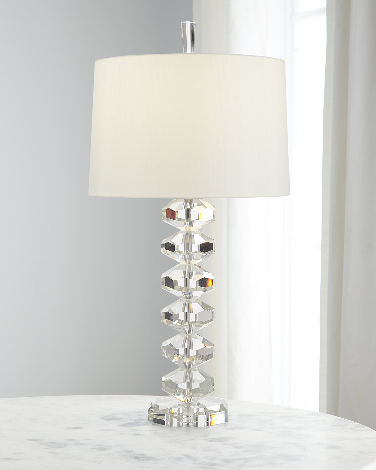 Shop John-richard Collection Prismatic 36" Crystal Table Lamp In Clear