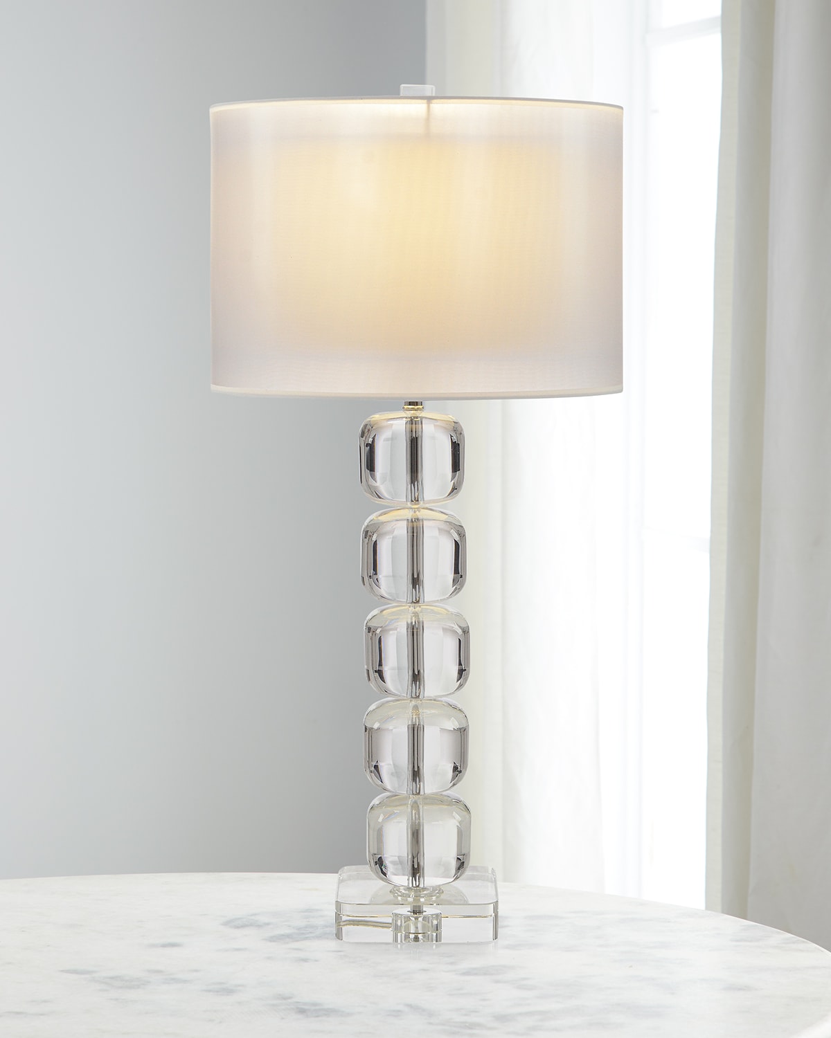 Shop John-richard Collection Rondo 30" Crystal Table Lamp In Clear