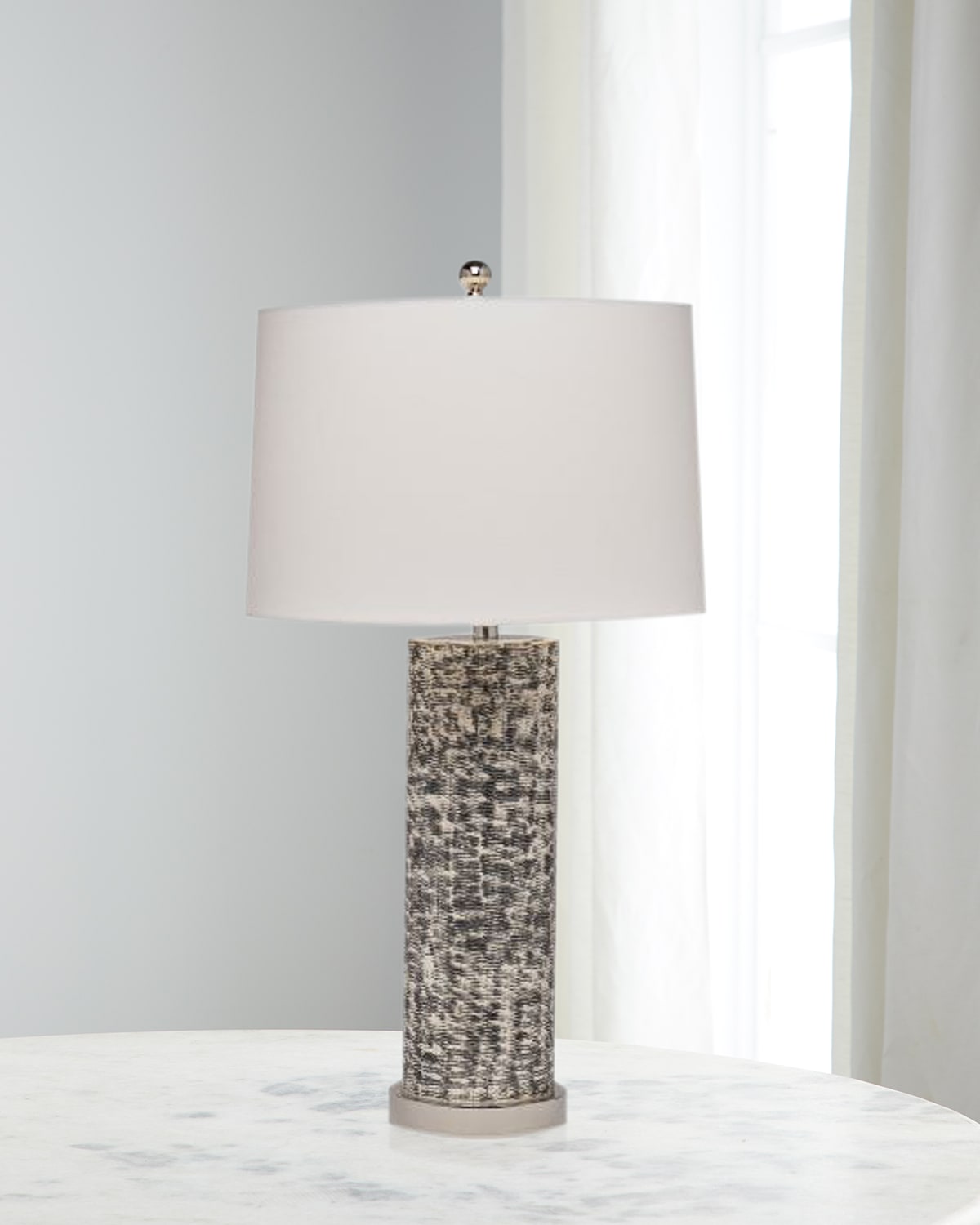 Shop John-richard Collection Static Table Lamp In Silver