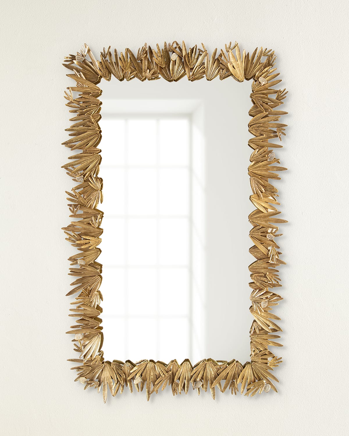 Shop John-richard Collection Herba Brass Mirror In Gold