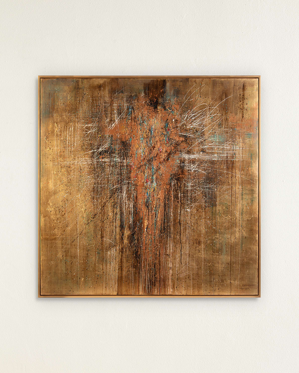 John-richard Collection Everlasting Elegy Original Painting By Teng Fei In Gold