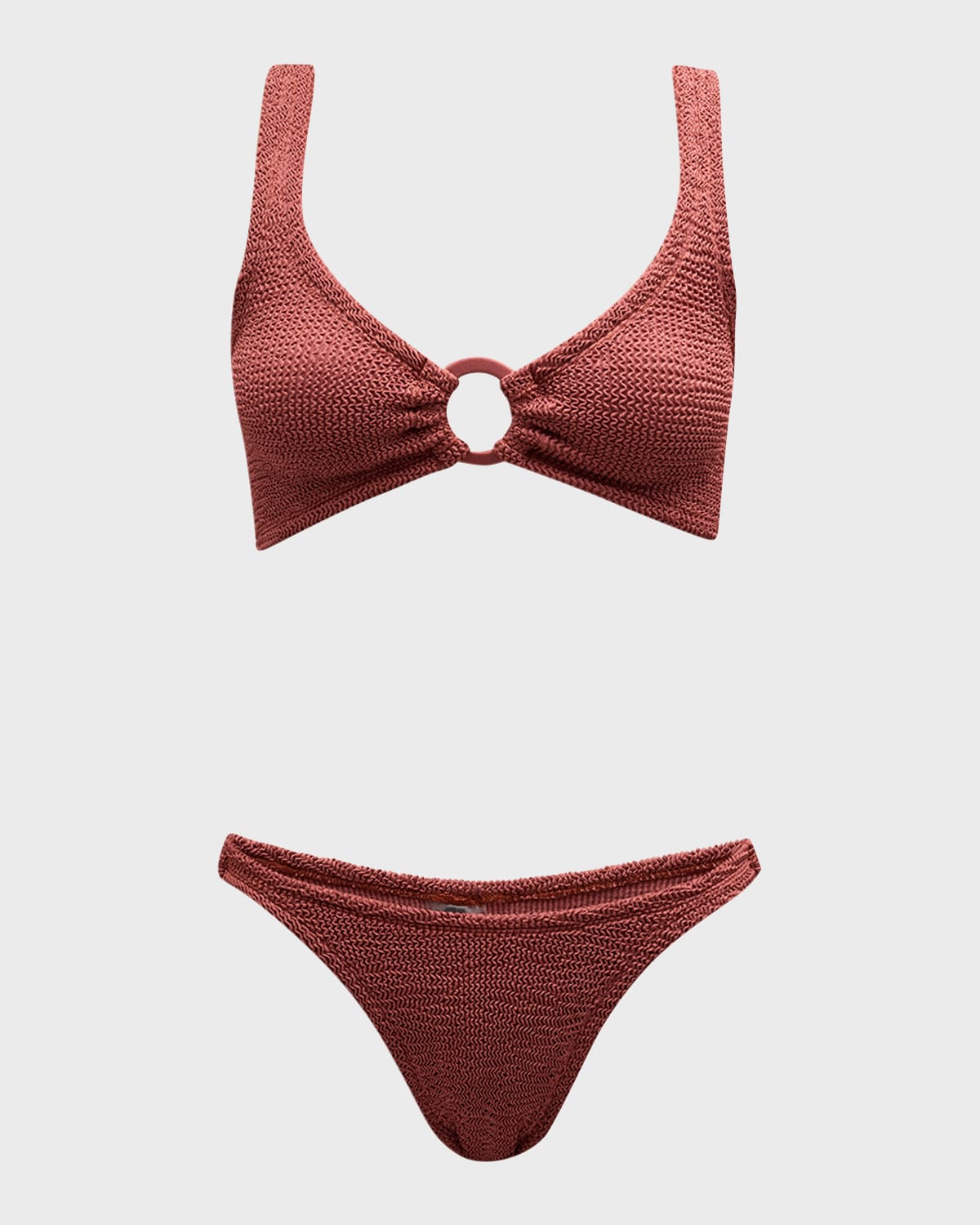 Hunza G Hallie Two-piece Swimsuit In Metallic Rosewood