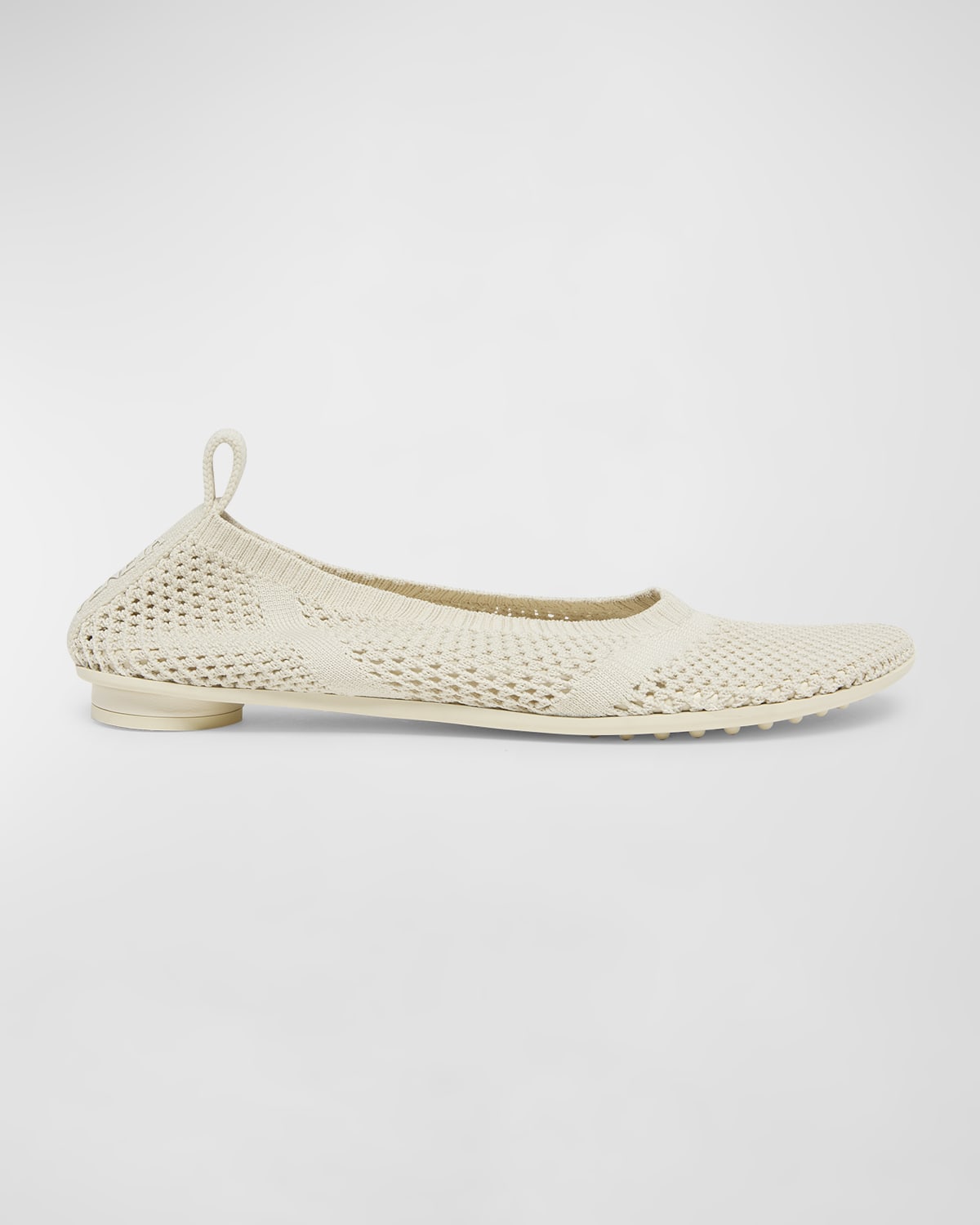 Bottega Veneta Atomic Knit Ballerina Flats In 9031 Sea Salt