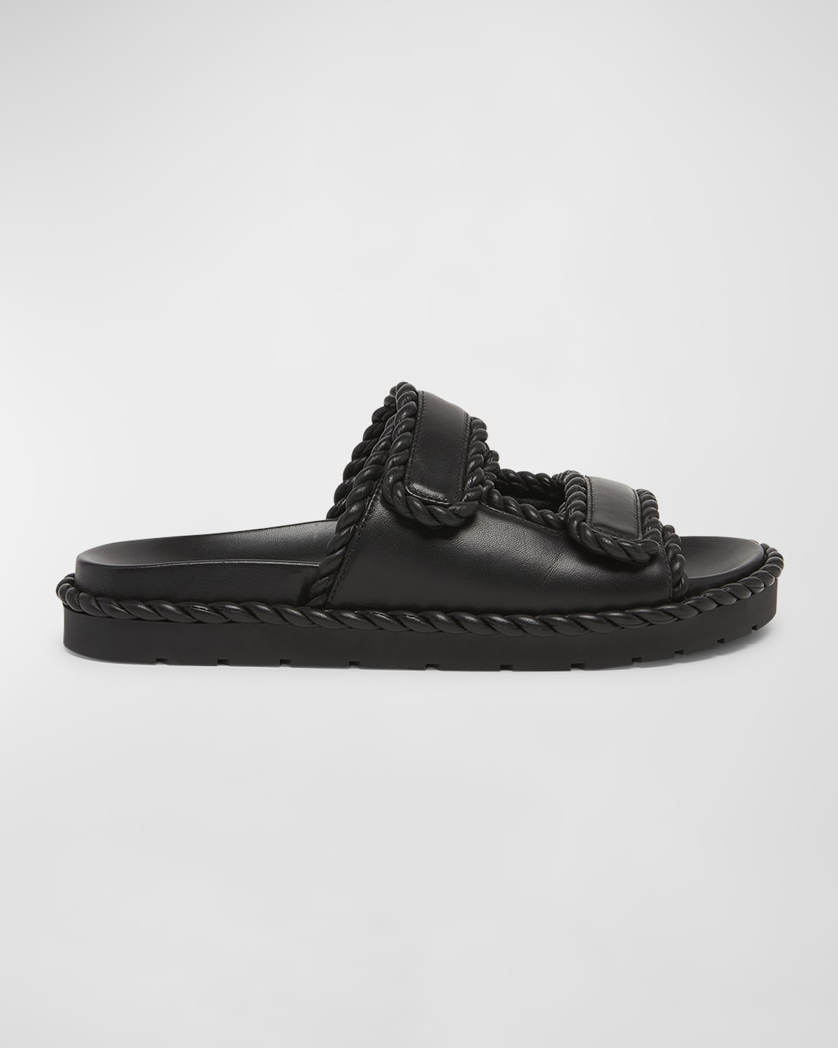 Bottega Veneta Jack Leather Braid Dual-grip Sandals In 1000 Black