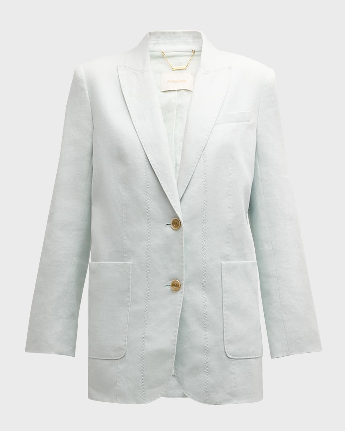 Shop Zimmermann Natura Linen Jacket In Mint