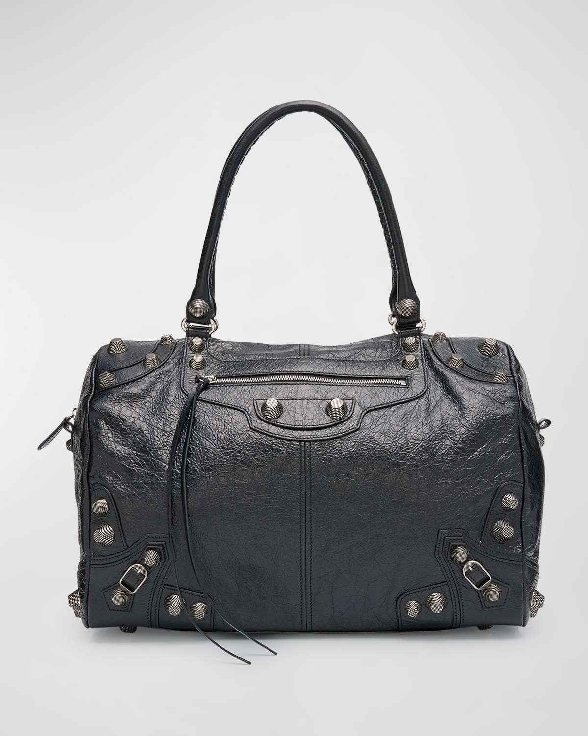 Shop Balenciaga Men's Le Cagole Leather Duffel Bag In 1000 Black