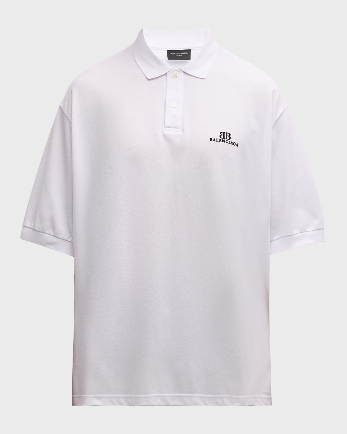 Balenciaga Men's Oversized Polo Shirt In 1000 Black