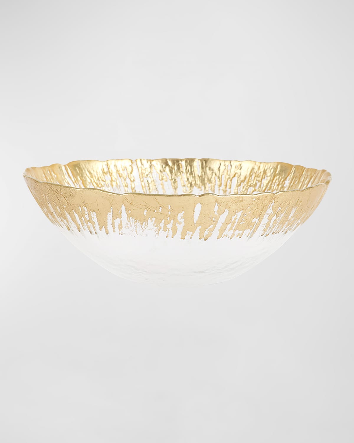 Vietri Rufolo Glass Metallic Brushstroke Small Bowl In Gold