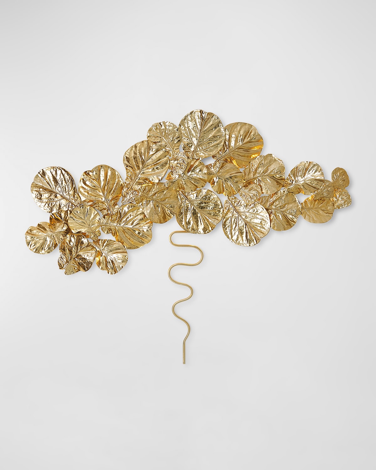Global Views Fiddle Fig Lighted Brass Wall Decor In Brass