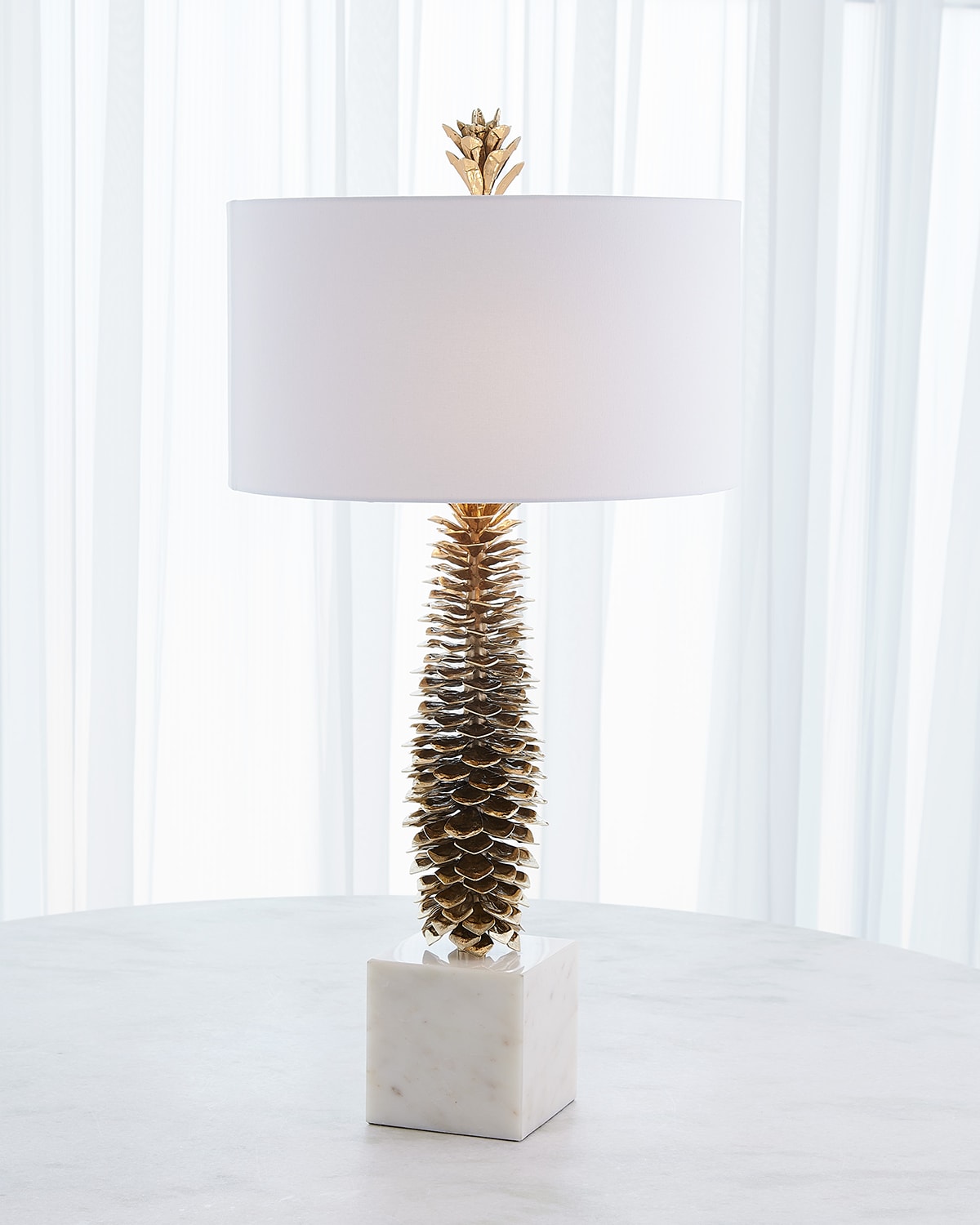 Shop Global Views Brass Pinecone Table Lamp