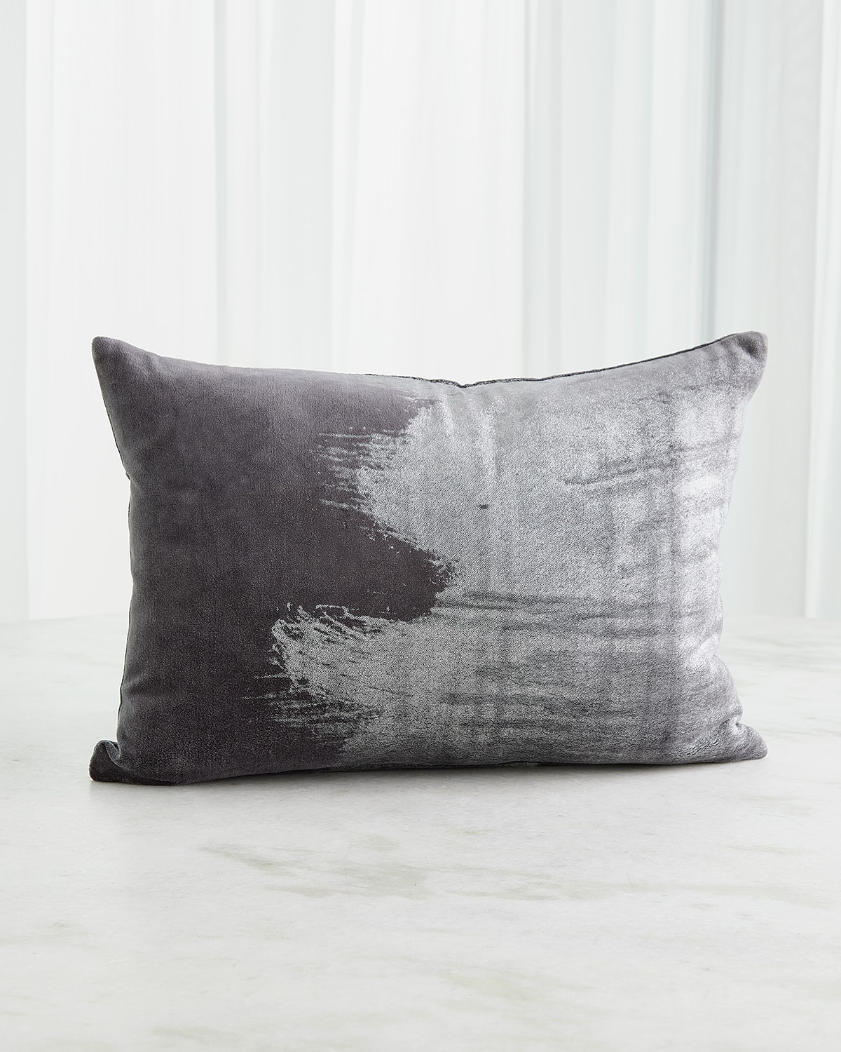 Shop Global Views Thunder Lumbar Pillow In Grey/silver