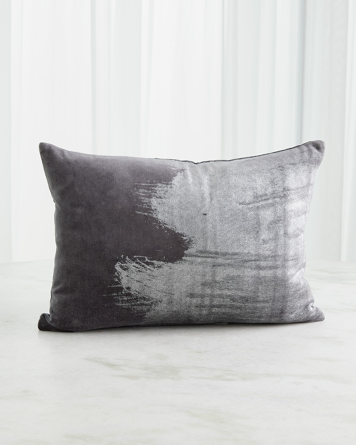 Global Views Thunder Lumbar Pillow In Grey/silver