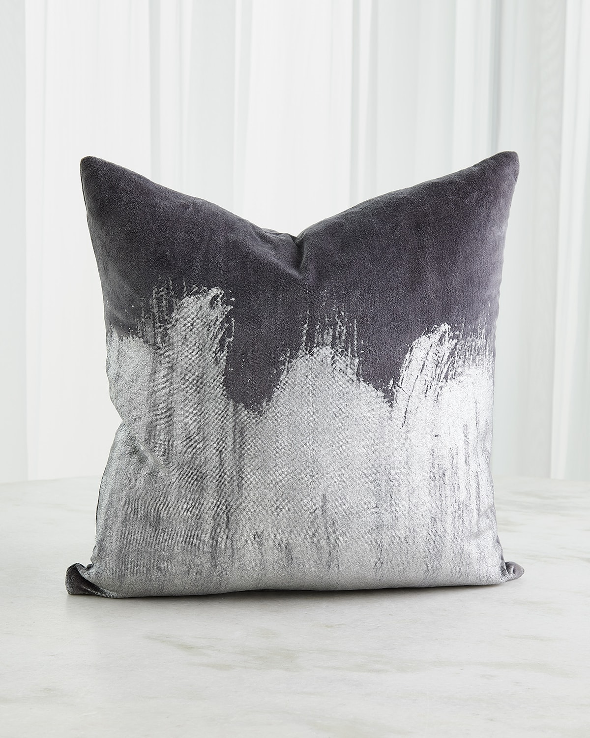 Global Views Thunder Pillow, 20" Square In Gray