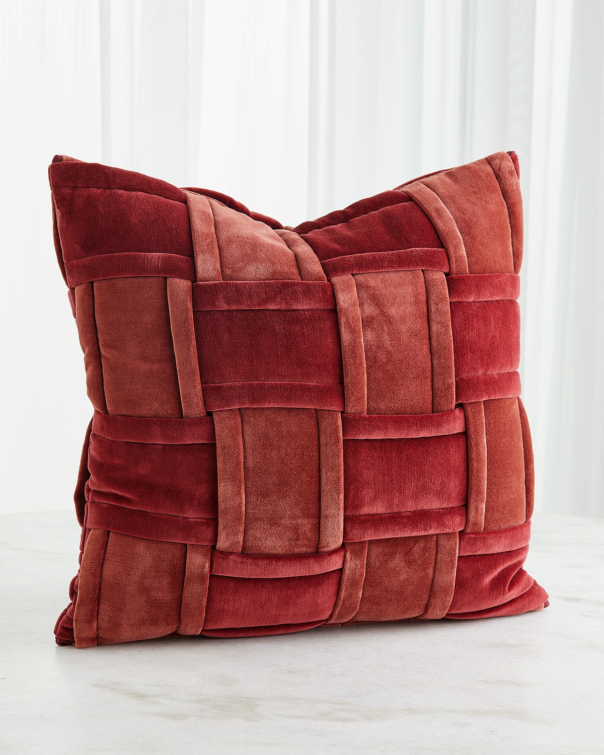 Shop Global Views Woven Pillow, 20" Square In Red