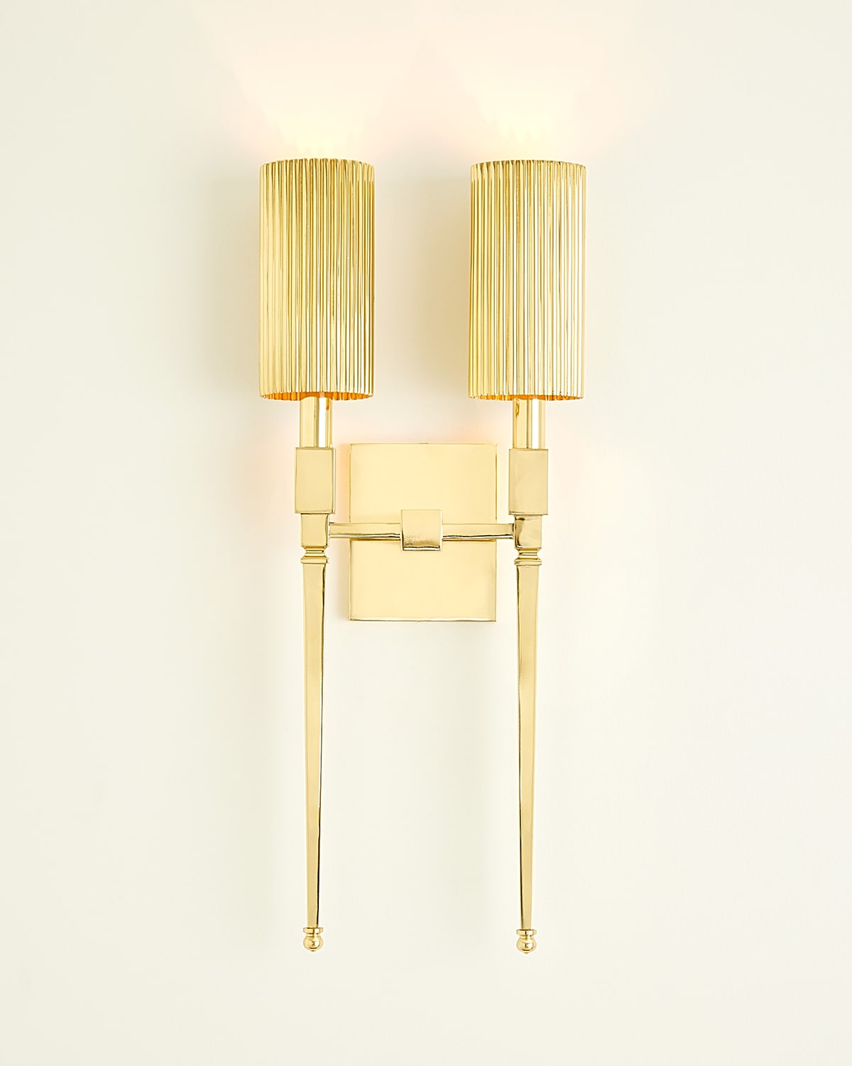 Shop Global Views Fluted Double Sconce - 24" In Gold