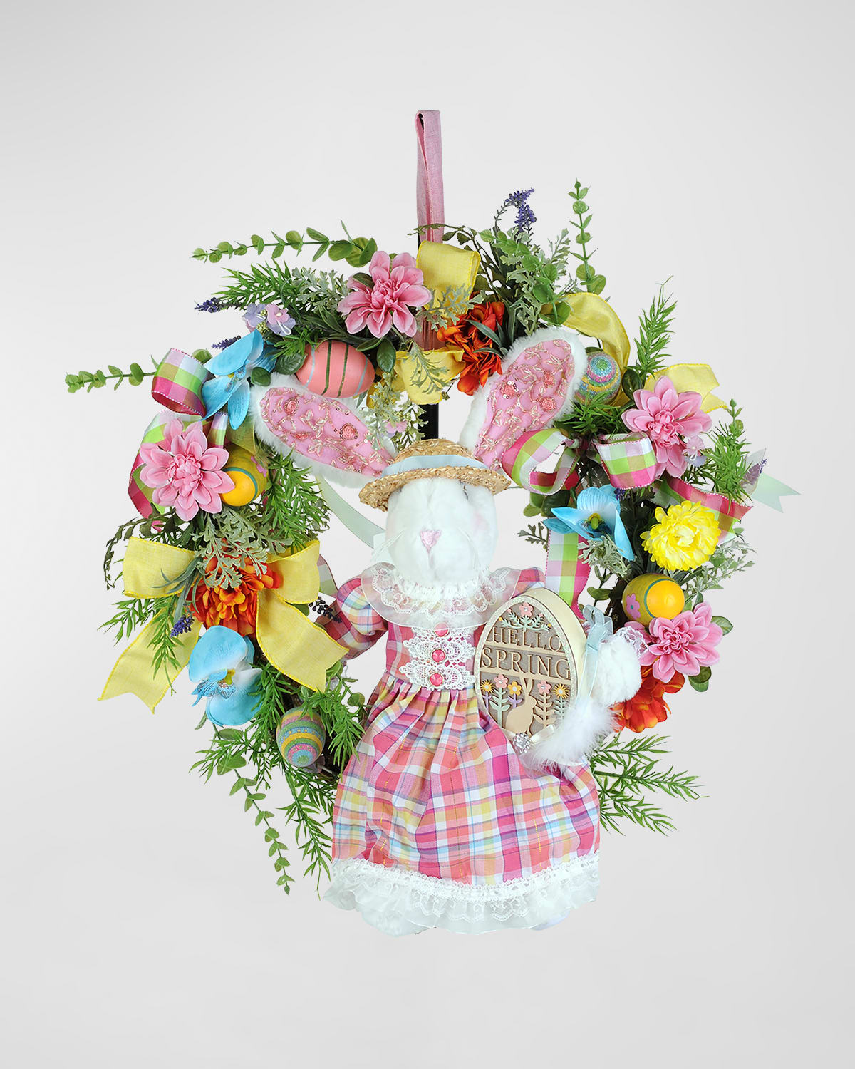 Karen Didion Originals Lighted Hello Spring Wreath In Multi