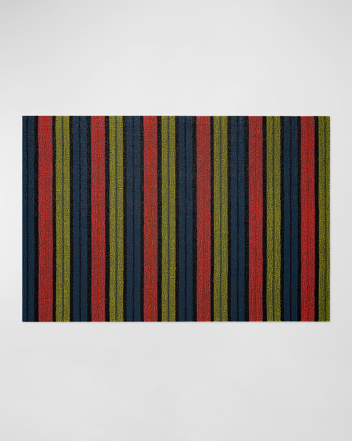 Shop Chilewich Ribbon Stripe Indoor/outdoor Shag Runner, 2' X 6' In Limelight
