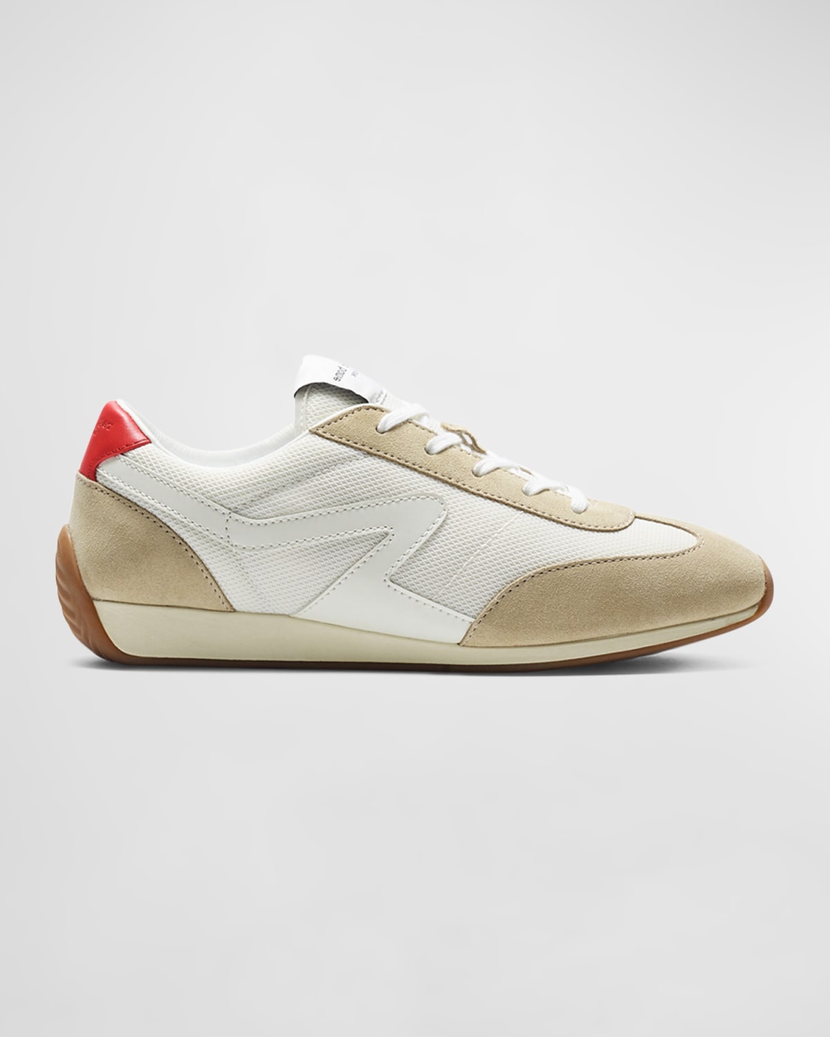 Shop Rag & Bone Retro Mixed Leather Runner Sneakers In Offwht