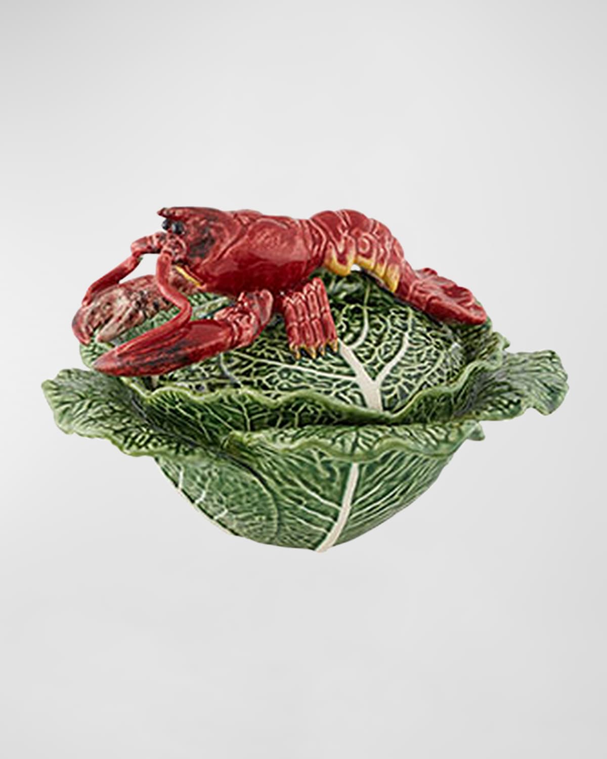 Bordallo Pinheiro Cabbage With Lobsters Tureen, 2 Lt. In Green